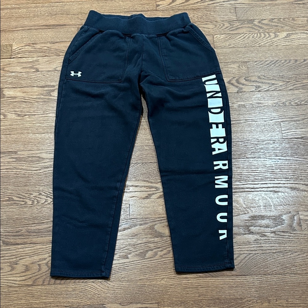 Under Armour Black Joggers with White Logo Stripe - women’s